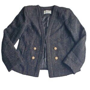 Babaton Black & Gold Tweed Tretter Blazer Size 00